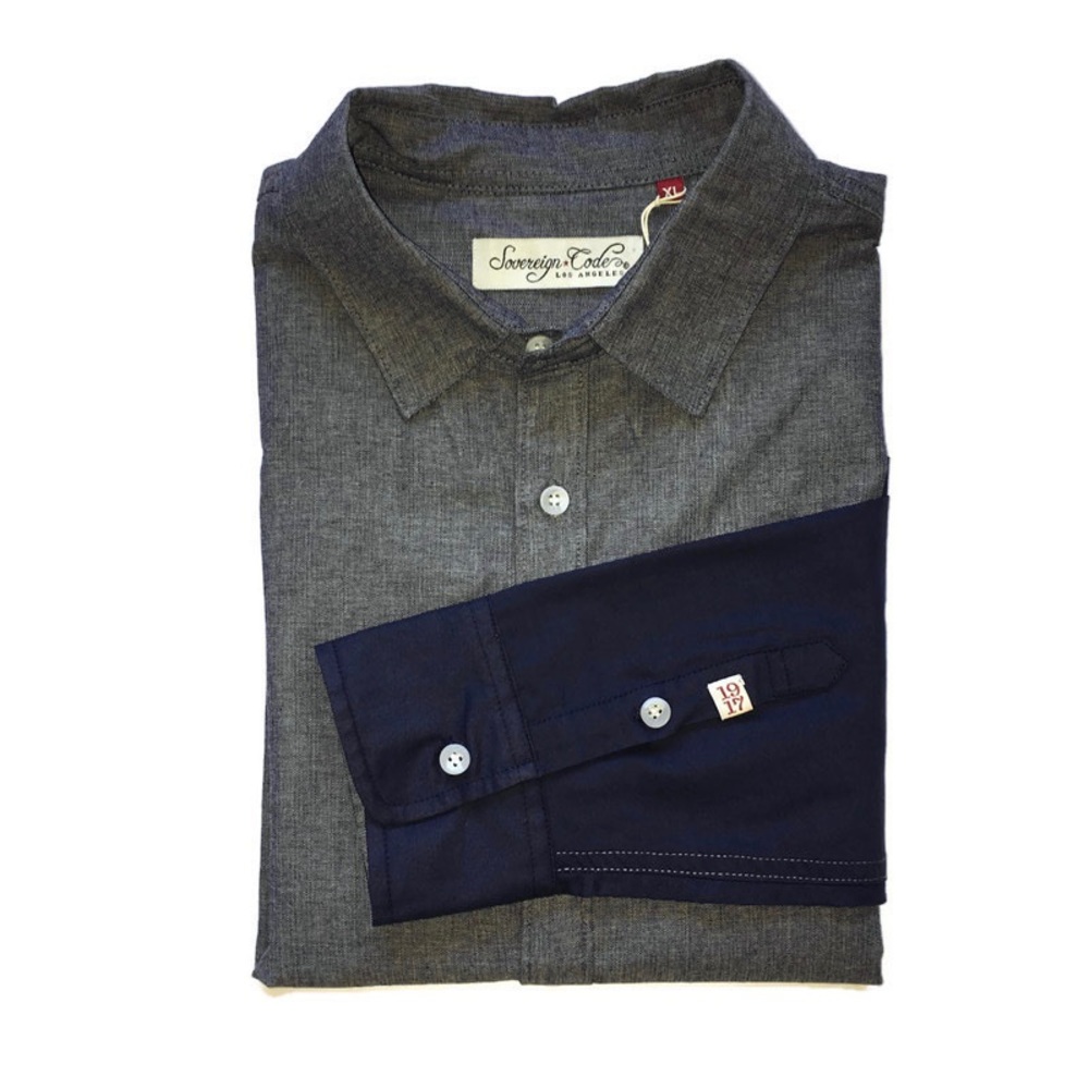 NEW Sovereign Code Navy Color Block Button Down XL
